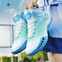 2025新款百搭篮球鞋，舒适防滑男士运动鞋，摩擦鞋底降噪男士休闲鞋，户外厚底增高鞋，称霸篮球场操场跑步鞋，男女运动鞋，夜光版，尺码：36-45 - 白藍 - 查看 20