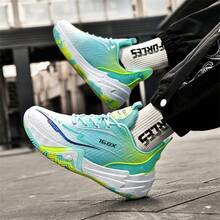 Men's Lace-Up Professional Training Plus Size Basketball Shoes, Running Competition Sports Breathable Sneakers, Hollow Outsole Anti-Slip Shock Absorption, Knitted Breathable Upper, High-Quality Reliable Men's Basketball Shoes, Comfortable Shock Absorption Anti-Slip Sports Casual Shoes, Unisex Basketball Shoes, Size: 35-45 - White Moon - View 8