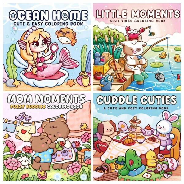 Cute Coloring Books For Children And Teenagers: Single-Sided Hand Drawn Coloring Pages Featuring Cute Animal And Quirky Characters, Relaxing And Relaxing In Comfortable Damp Moments (Comfortable Coloring), Suitable For Friends, Couples, And Family, Perfect For Parties, Valentine's Day Birthdays, Easter, Halloween