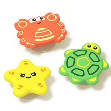 6pcs/Set Baby Cartoon Suction Cup Rotating Teether Toys, 0-1 Year Old Infant Finger Spinning Gyro Silicone Chewable Bathtub & Dining Chair Toys - Multicolor - View 11