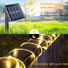 1Pc Solar Rope Lights, 106Ft 300Led Outdoor Solar String Lights, Ip65 Waterproof Solar Powered Fairy Lights With 8 Lighting Modes For Party, Garden, Yard, Home, Holiday, Tree Decoration - Warm Light - View 3