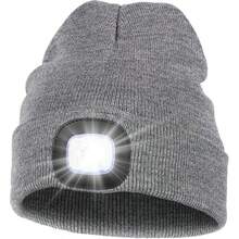 1pc Unisex Beanie Hat With LED Light, LED Light Replaced With Button Battery Knitted Hat, Hands-Free Headlight Hat, Suitable For Night Walking, Camping, And Hunting - Luminous Knitted Hat - View 11
