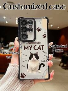 1pc Customized Pet Dog Photo & Name Printed Phone Case, High-Definition UV Printing With Paw Print, Lens Protection, Compatible With IPhone, Redmi, OPPO, Honor, Infinix, Suitable For Gifts And Daily Use