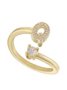 This Is A Stylish And Simple Asymmetrical Copper A-Z Ring With An Adjustable Opening And 26 English Initials For Women. It Is Suitable For Daily Wear And Casual Entertainment. It Is A Gift For Friends And Couples At Festivals And Gatherings!