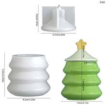 1 pieza Molde de silicona en forma de árbol de Navidad para velas y tazas, para hacer adornos decorativos y regalos hechos a mano creativos