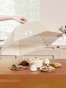 Cubierta plegable para alimentos (cuadrada o redonda) | Diseño transpirable | A prueba de polvo e insectos | Para sobras, reuniones y almacenamiento en el refrigerador | Reutilizable | Fácil de limpiar | Regalo para fiestas | Adecuado para encimeras de cocina y comidas al aire libre - Multicolor - Ver 12