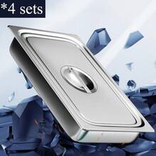 1-2-4 件装全尺寸蒸锅，4 英寸深，13 升容量 - 适用于烤箱、酒店的不锈钢食品容器 - 防卡设计 - 銀色 - 查看 14