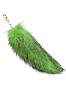 1 قطعة تعليقة حقيبة على شكل ذيل ثعلب مزيف، تعليقة ذيل فرو متعدد الألوان، تعليقة مفتاح على شكل حيوان لطيف، تعليقة مفتاح ذيل ثعلب فرواني زخرفي، اكسسوار فرواني كبير الحجم للتعليق في عيد الهالوين (قد تختلف ألوان الذيل، تعليقة المفتاح عشوائية)