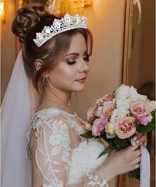 Rhinestones Tiara For Women Girls - Silver - View 3