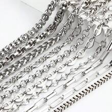 1m 304 Stainless Steel Jewelry Chain, Multi-Style DIY Bracelet Necklace Accessories, Rust-Proof Decorative Chain For Clothing - Stainless Steel Chain - View 8