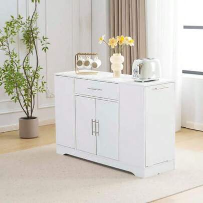 キッチンラック レンジ台 キッチン収納 レンジラック レンジボード 食器棚 キッチンボード キッチンキャビネット カップボード おしゃれ 北欧 ロータイプ スリム キッチン収納棚 ラタン調 コンパクト 省スペース