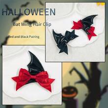 2PCS   Halloween Accessories Halloween Hairpins Black Little Devil Bat Wing Hairpins Headdress Black And Red, 2 Pairs, Gothic Costume Party Accessories Lolita Gothic Style Hot Girl Hairpins - Random - View 6