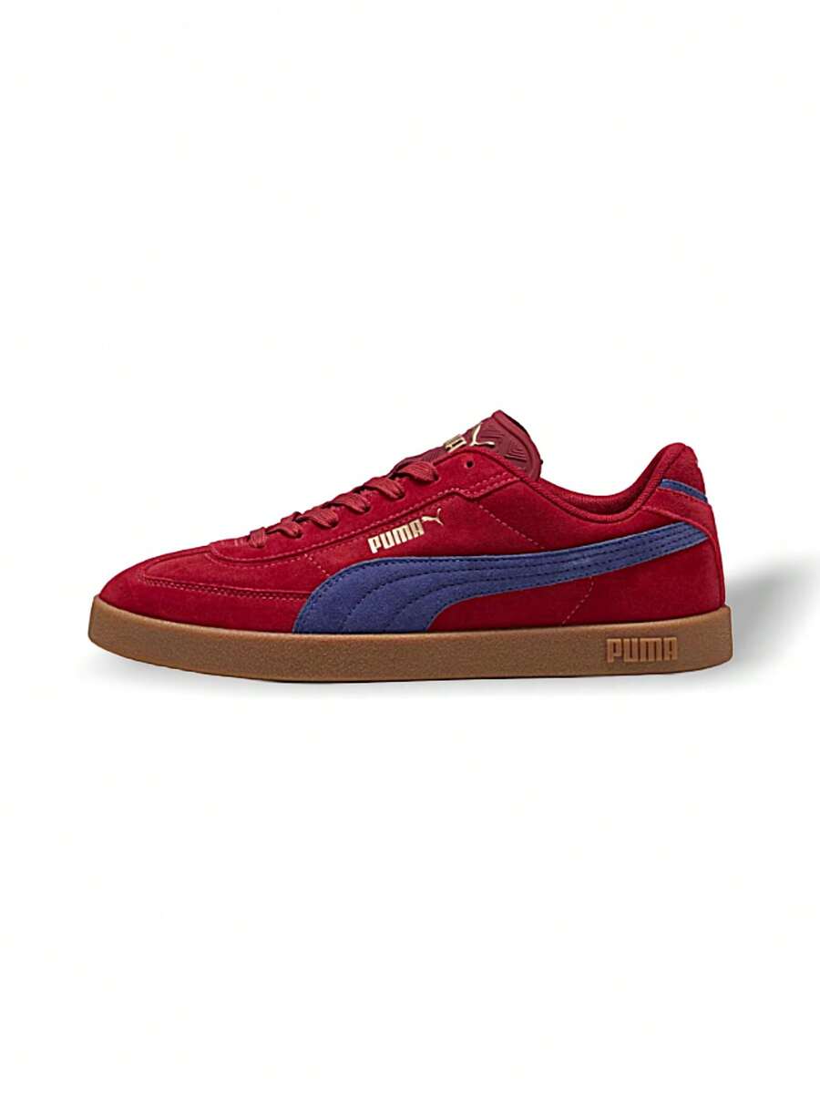 Puma Club II ERA 绒面革男式运动鞋休闲轻便透气柔软厚底标志街头潮流日常深红色 400717-04 - 深紅色 - 查看 1