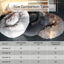 Ultra - Soft Faux Fur Round Plush Donut Cuddler Bed For Large, Medium, And Small Dogs And Cats, Cat Calming Bed - Lạc đà - Xem 6