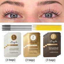 2025升级版快速睫毛提升和眉形塑造套装（9包） - 专业沙龙级半永久卷翘系统，包含滋养精华液，可使用10次以上，适合敏感肌肤和家庭DIY使用，多合一睫毛/眉毛驯服套装，附带分步指南（沙龙和家庭必备）（15包） - 彩色 - 查看 2