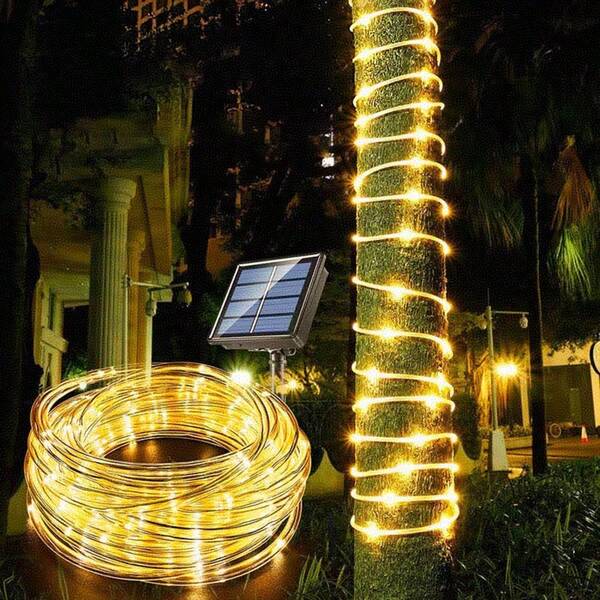 1 pieza Luces de cuerda solares, 106 pies 300 luces LED solares para exteriores, luces de hadas solares a prueba de agua IP65 con 8 modos de iluminación para fiestas, jardín, patio, hogar, vacaciones, decoración de árboles