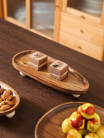 1pc Rosewood Fruit Bowl, For Holding Fruits, Cakes, Snacks, Cookies, Suitable For Parties, Gatherings, And Everyday Use