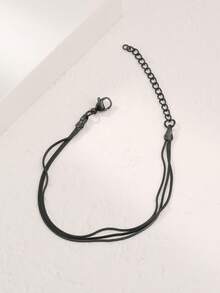 1pc Multi-Layer Snake Bone Bracelet, Minimalist Men's Snake Chain Bracelet - Gun Black - View 2