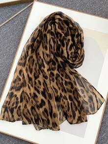 FADZOYLE 1pc Color Leopard Printed Pattern Scarfs For Women Cape Hijab Bandana Head Wrap Beach Cover Up All Season Winter Fall Sarong Fashion Scarves Long Satin Silky Feeling Large Kerchief Designer New Elegant Lightweight Collection Gift Wedding Bride Bridesmaid Shawl Gifts Accessories