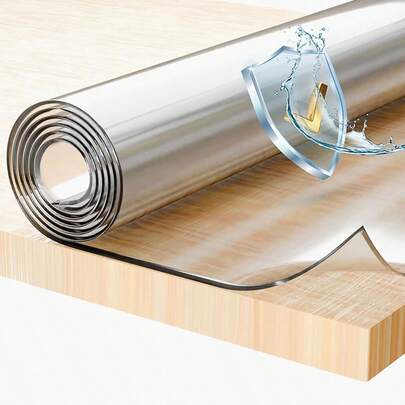 1pc Luxury Transparent Table Cover - 1.0mm Thick 100% PVC, Scratch-Resistant And Heat-Resistant Protective Cover, Suitable For Dining Table, Coffee Table, Computer Desk - Perfect For Home, Office And Hotel Use - Elegant Square Design