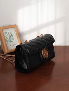 Geantă de umăr pentru femei la modă vintage, geantă elegantă cu lanț, husă mică pentru telefon din piele texturată