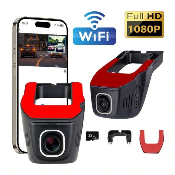 High-Definition 1080P Single-Lens Dashboard Camera, Optional 32G Memory Card, WIFI Wireless Connection To Mobile Phone, Loop Recording, Collision Lock Video