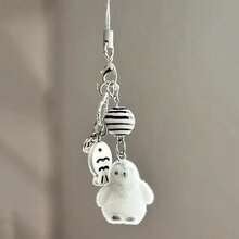 Cute Cartoon Flocking Puppy Mobile Phone Pendant Bag Pendant Schoolbag Decoration Pendant Keychain Versatile Decoration - 企鵝吊墜(門扣款) - 查看 6