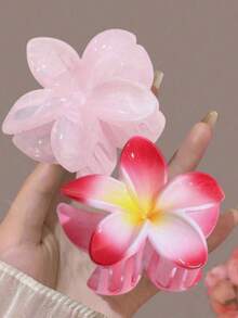1pc/3pcs Iridescent Daisy Flower Claw Clips, Ombre Hair Clips, Fashion Hair Claw Suitable For Beach Vacation, Photo Shooting, Daily Wear Hair Accessories Autumn Hair Clutch Fall Fashion Hair Claw Winter