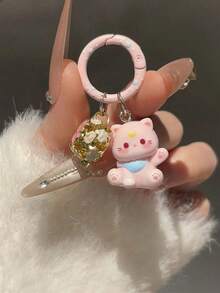 新款3D猫咪卡通铃铛钥匙扣可爱背包挂件女孩包包配饰闺蜜礼物旅行必备卡哇伊沙滩必备 - 彩色 - 查看 5