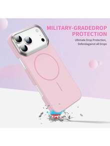 Ốp lưng điện thoại mới, chất liệu mờ mịn như da thật, vỏ cứng có nam châm, tương thích với iPhone 17 Pro, ốp bảo vệ chống rơi vỡ với ống kính được nâng cao, ốp lưng 16 Pro Max, ốp bảo vệ 15 inch, ốp da ngoài 14 Pro, ốp bảo vệ 13/12 inch. - Hồng - Xem 2