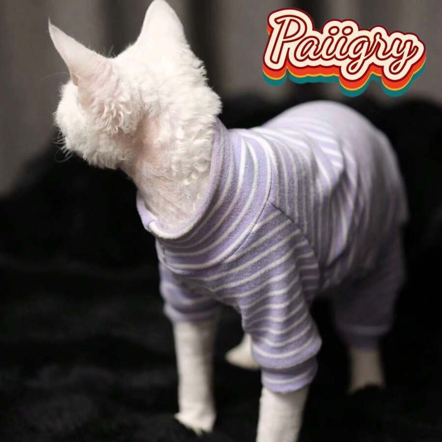 Autumn/Winter Pet Clothes Soft Warm Comfortable Four-Leg Undershirt, Suitable For Siamese, British Shorthair, Sphynx, Devon Rex, Hairless Cats - Green - View 1