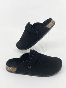 春夏新款秋冬拖鞋，男女通用情侣室内/室外保暖加厚绒毛拖鞋，男女奢华人字拖，黑色毛绒厚底家居拖鞋 - 黑色 - 查看 8