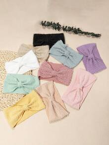 3/4pcs Set Autumn/Winter New Mink Plush Simple Baby Headbands, Soft Comfortable Plush Solid Color Infant Headwraps, Cute Baby Hair Accessories