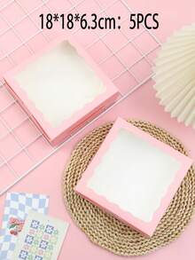 2/5pcs/10PCS/20pcs White/Pink/Black/Brown Gift Box With Transparent Windows - Perfect For Christmas Party Gifts, Wedding Souvenirs And Hand-Written, Sturdy Cartons For Display | Transparent Window Design | Durable Gift Box, Gift Box