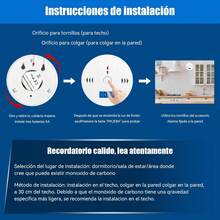 LUHI 2PCS Detector de Humo, Detector de Monóxido de Carbono,Sirena inalámbrica con Pantalla Digital y Alarma Sonora, Ideal para oficinas, dormitorios, cocinas, baños, etc.(2 piezas) - 1 - Ver 8