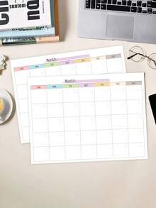 Cahier de planificateur mensuel non daté, calendrier hebdomadaire vierge, 11,4" X 14,7", convient comme cadeau pour hommes et femmes, accessoire de bureau, décoration de pièce - Multicolore - Voir 8