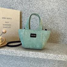 Bolsa de veludo cotelê feminina, bolsa de ombro minimalista, mini bolsa transversal - A - Ver 9