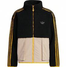 Adidas Men's New Thickened Faux Sherpa Fleece Sports Jacket, HY1376 - Black and White - View 5