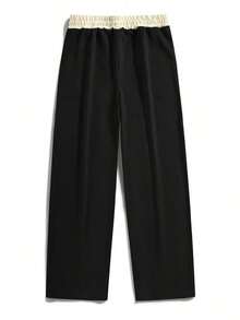 Pantalones casuales para hombre con estampado de letras cruzadas, estilo americano vintage - Rojo - Ver 3