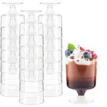 10/20/50 5 Oz Dessert Cup, Tiramisu Cup, Clear Plastic Pie Cup, Round Appetizer Cup, Fruit, Pudding, Mousse, Ice Cream, Party, Wedding, Valentine's Day, New Year - Multiple Colors/random Styles - View 2