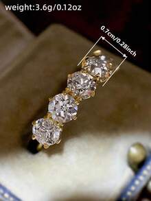 1 件迷人方晶锆石戒指，适合女士结婚订婚情人节派对礼物 - 2# - 查看 9