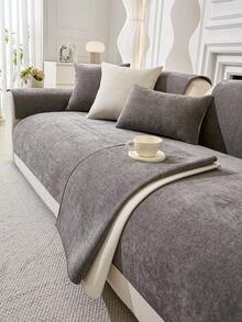 1件雪尼尔沙发套,简约奢华,亲肤宠物友好型靠垫,适用于1-4人沙发,客厅、书房、卧室、办公室家具装饰及保护 - 彩色 - 查看 7