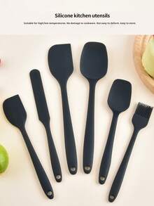 6件套硅胶烘焙工具套装 - 耐热，可放入洗碗机清洗 - 包括长柄铲、普通铲、刮刀、油刷和蜂蜜勺 - 适用于感恩节、复活节、万圣节、圣诞节及各种场合 - 烘焙爱好者和家庭厨师的理想礼物，厨房必备烘焙工具 - 彩色 - 查看 4