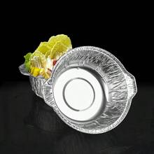 5/10pcs Set Thick Aluminum Foil Pot With Lid, Lightweight Cookware For Holiday Cooking, Compact Design, Durable, Suitable For Home Bakers And Outdoor Enthusiasts