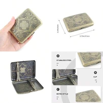 Vintage Style Portable Stainless Durable Capacity Storage Box With Flipping Cover Stylish Design For Easy Carrying And Protection