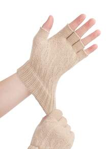 iwarm 1 双高品质羊驼毛半指手套，保暖舒适，适合秋冬季办公、骑行、户外活动，是馈赠佳品，也是雪地手套的理想之选。 - 米色 - 查看 4