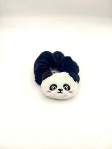 Autumn/Winter New Cute Panda Shaped Scrunchie Hair Ties Lovely Cartoon Hair Rope Ponytail Bun Hair Accessories, Casual & Elegant Street Style Hair Ties, Suitable For Spring, Summer, Autumn & Winter Ponytail Holders
