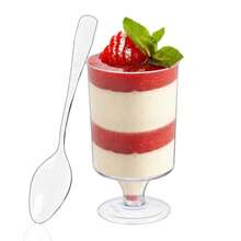 10pcs Round Dessert Cups, Tiramisu Cups, Clear Plastic Pie Cups, Round Appetizer Cups For Fruit, Pudding, Mousse, Ice Cream, Suitable For Party, Wedding, Valentine's Day, New Year