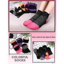 20256 Pairs Women Men Ankle Toe Socks Cotton Warm Crew Toe Separator Socks For Athletic Running - Nhiều màu - Xem 2