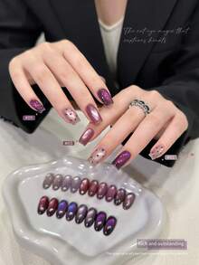 XEIJAYI 1pc 'Nine Purple Flame' Cat Eye Nail Gel  - Mystical Purple Hues With Intense Cat Eye Shine, Perfect For  Women's Nail Art & Daily/Evening Wear, Long-Lasting & Chip-Resistant - 彩色 - 查看 5